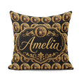Custom Name Detailed Gold Monkey Coin Background Ornate Seamless Square Filled Cushion Throw Pillow Sofa Bed Home Decor Zip Washable UK Made