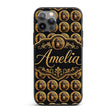 Detailed Gold Monkey Coin Pattern Dark Background Custom Name Protective Phone Case Mobile Cover Durable Everyday Smartphone Shock Resistant