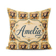 Custom Name Floral Monkey Portrait with Botanical Wreath in Soft Square Filled Cushion Throw Pillow Sofa Bed Home Decor Zip Washable UK Made