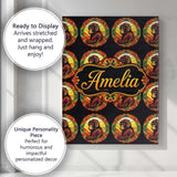 Personalised Name Psychedelic Colourful Custom  Modern Room Accent Elegant Feature Canvas Wall Art Print Decor Picture Ready to Hang