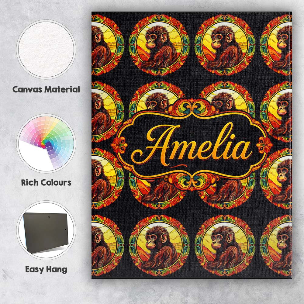 Personalised Name Psychedelic Colourful Custom  Modern Room Accent Elegant Feature Canvas Wall Art Print Decor Picture Ready to Hang