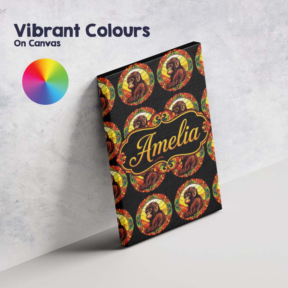 Personalised Name Psychedelic Colourful Custom  Modern Room Accent Elegant Feature Canvas Wall Art Print Decor Picture Ready to Hang