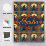 Personalised Name Tropical Sunset Monkey Custom  Unique Gift Idea Elegant Feature Canvas Wall Art Print Decor Picture Ready to Hang