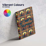 Personalised Name Tropical Sunset Monkey Custom  Unique Gift Idea Elegant Feature Canvas Wall Art Print Decor Picture Ready to Hang