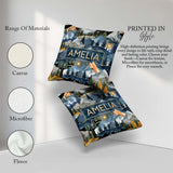 Custom Name Mountain Landscape with Pine Trees and Sun Artistic Square Filled Cushion Throw Pillow Sofa Bed Home Decor Zip Washable UK Made