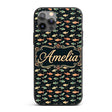 Dark Ocean Fish Pattern with Botanical Seaweed Custom Name Protective Phone Case Mobile Cover Durable Everyday Smartphone Shock Resistant
