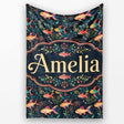 Vibrant Coral Reef Fish Pattern with Detailed Marine Plants on Navy  Personalised Custom Name Super Soft Fleece Blanket Bed Sofa Throw