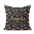 Custom Name Vibrant Coral Reef Fish with Detailed Marine on Navy Square Filled Cushion Throw Pillow Sofa Bed Home Decor Zip Washable UK Made