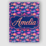Personalised Name Whimsical Coral and Mint Custom  Unique Gift Idea Elegant Feature Canvas Wall Art Print Decor Picture Ready to Hang
