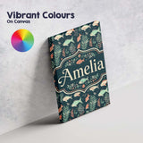 Personalised Name Cute Coral and Mint Fish Custom  Unique Gift Idea Elegant Feature Canvas Wall Art Print Decor Picture Ready to Hang