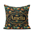 Custom Name Vibrant with Flowing Fins on Dark Aquatic Background Square Filled Cushion Throw Pillow Sofa Bed Home Decor Zip Washable UK Made