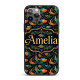 Vibrant Goldfish with Flowing Fins Printed Design Custom Name Protective Phone Case Mobile Cover Durable Everyday Smartphone Shock Resistant