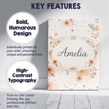Personalised Name Soft Rainbow Floral Nursery Pattern Pastel Seamless Custom Home Unique Canvas Wall Art Print Decor Picture Ready to Hang