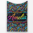 Neon Circuit Board Lines Abstract Technology Pattern on Dark Lovely  Personalised Custom Name Super Soft Fleece Blanket Bed Sofa Throw