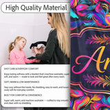 Abstract Fluid Paint Swirl Neon Colors on Dark Background Seamless  Personalised Custom Name Super Soft Fleece Blanket Bed Sofa Throw