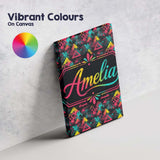 Personalised Name Bold Neon Grunge Triangle Custom  Bespoke Interior Contemporary Canvas Wall Art Print Decor Picture Ready to Hang