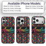 Bold Neon Grunge Triangle Splash Printed Design Custom Name Protective Phone Case Mobile Cover Durable Everyday Smartphone Shock Resistant