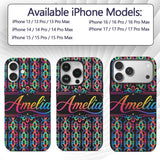 Retro Psychedelic Loop Gradient Printed Design Custom Name Protective Phone Case Mobile Cover Durable Everyday Smartphone Shock Resistant
