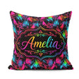 Custom Name Colorful Triangle Graffiti Abstract Seamless Pattern Square Filled Cushion Throw Pillow Sofa Bed Home Decor Zip Washable UK Made