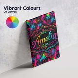 Personalised Name Colorful Neon Triangle Custom  Unique Gift Idea Elegant Feature Canvas Wall Art Print Decor Picture Ready to Hang