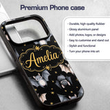 Cute Watercolor Bats and Stars Seamless Halloween Custom Name Protective Phone Case Mobile Cover Durable Everyday Smartphone Shock Resistant