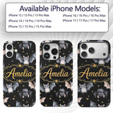 Cute Watercolor Bats and Stars Seamless Halloween Custom Name Protective Phone Case Mobile Cover Durable Everyday Smartphone Shock Resistant