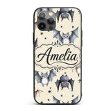Cute Watercolor Bats and Stars Seamless Pattern Custom Name Protective Phone Case Mobile Cover Durable Everyday Smartphone Shock Resistant