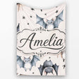 Cute Watercolor Bats and Stars Seamless Pattern Warm Cream Lovely  Personalised Custom Name Super Soft Fleece Blanket Bed Sofa Throw