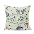 Custom Name Cute Watercolor Bats and Stars Seamless Pattern Soft Square Filled Cushion Throw Pillow Sofa Bed Home Decor Zip Washable UK Made