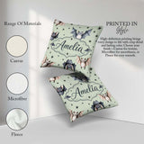 Custom Name Cute Watercolor Bats and Stars Seamless Pattern Soft Square Filled Cushion Throw Pillow Sofa Bed Home Decor Zip Washable UK Made