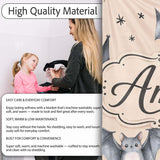 Cute Watercolor Bats and Stars Seamless Pattern Pale Beige Lovely  Personalised Custom Name Super Soft Fleece Blanket Bed Sofa Throw