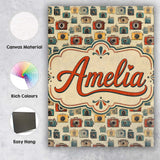 Personalised Name Mustard Yellow and Black Custom  Unique Gift Idea Elegant Feature Canvas Wall Art Print Decor Picture Ready to Hang