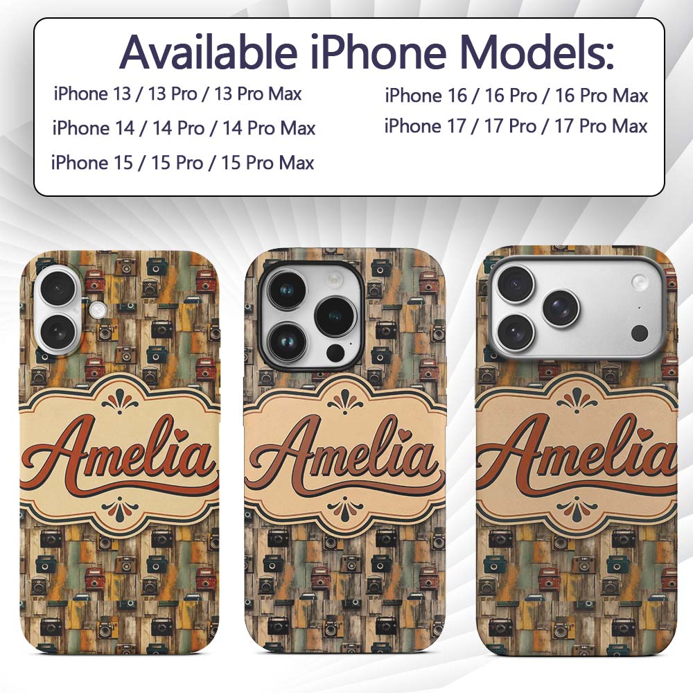 Rustic Wooden Panel Background Printed Design Custom Name Protective Phone Case Mobile Cover Durable Everyday Smartphone Shock Resistant