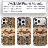 Rustic Wooden Panel Background Printed Design Custom Name Protective Phone Case Mobile Cover Durable Everyday Smartphone Shock Resistant