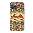Vintage Camera Scatter Pattern with Soft Floral Custom Name Protective Phone Case Mobile Cover Durable Everyday Smartphone Shock Resistant