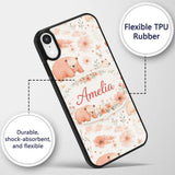 Cute Bear Floral Woodland Nursery Printed Design Custom Name Protective Phone Case Mobile Cover Durable Everyday Smartphone Shock Resistant