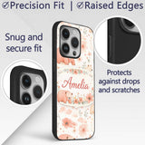 Cute Bear Floral Woodland Nursery Printed Design Custom Name Protective Phone Case Mobile Cover Durable Everyday Smartphone Shock Resistant