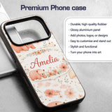 Cute Bear Floral Woodland Nursery Printed Design Custom Name Protective Phone Case Mobile Cover Durable Everyday Smartphone Shock Resistant