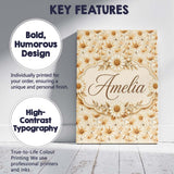 Personalised Name Warm Beige Daisy Floral Custom  Unique Gift Idea Elegant Feature Canvas Wall Art Print Decor Picture Ready to Hang