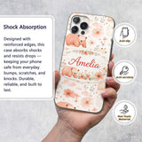 Cute Bear Floral Woodland Nursery Printed Design Custom Name Protective Phone Case Mobile Cover Durable Everyday Smartphone Shock Resistant
