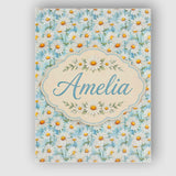 Personalised Name Elegant Cream Daisy Custom Modern Room Accent Creative Decorator Style Canvas Wall Art Print Decor Picture Ready to Hang