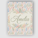 Personalised Name Soft Pastel Fern Leaves Custom  Unique Gift Idea Elegant Feature Canvas Wall Art Print Decor Picture Ready to Hang