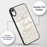 Soft Pastel Fern Leaves on Light Printed Design Custom Name Protective Phone Case Mobile Cover Durable Everyday Smartphone Shock Resistant