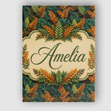 Personalised Name Lush Tropical Foliage in Custom  Unique Gift Idea Elegant Feature Canvas Wall Art Print Decor Picture Ready to Hang