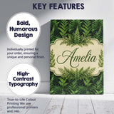 Personalised Name Lush Green Fern Jungle Custom  Unique Gift Idea Elegant Feature Canvas Wall Art Print Decor Picture Ready to Hang