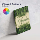 Personalised Name Lush Green Fern Jungle Custom  Unique Gift Idea Elegant Feature Canvas Wall Art Print Decor Picture Ready to Hang