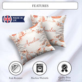 Custom Name Nautical Sailboat Floral Coastal Pattern Watercolour Square Filled Cushion Throw Pillow Sofa Bed Home Decor Zip Washable UK Made