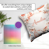 Custom Name Nautical Sailboat Floral Coastal Pattern Watercolour Square Filled Cushion Throw Pillow Sofa Bed Home Decor Zip Washable UK Made