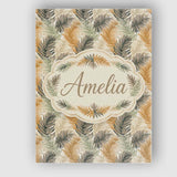 Personalised Name Earthy Toned Palm Leaf Custom  Unique Gift Idea Elegant Feature Canvas Wall Art Print Decor Picture Ready to Hang