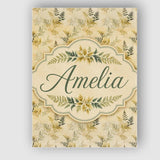 Personalised Name Soft Beige Fern Botanical Custom  Bespoke Interior Contemporary Canvas Wall Art Print Decor Picture Ready to Hang